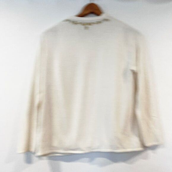 Designers Originals Sweater Set Cardigan/Shell Cream Metallic Embroidery 2 Piece - Picture 7 of 12